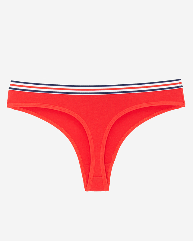 Moteriškos raudonos stringai su raštu - Apatiniai