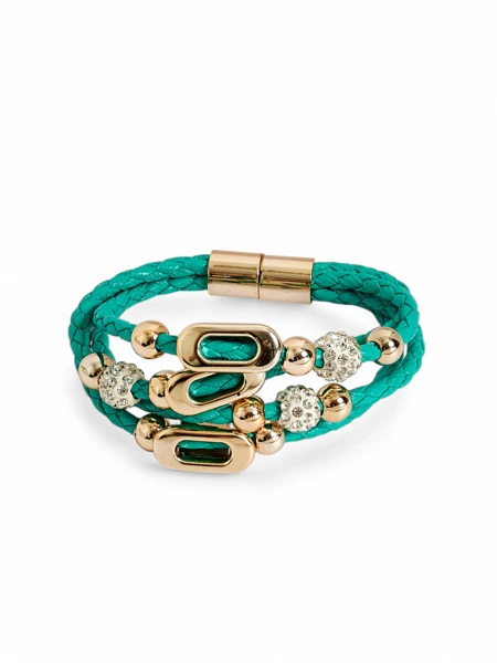 Bransoletka damska z kulkami i cyrkonią - sztosik!