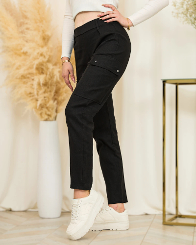 Royalfashion Женские прямые боевые брюки черного цвета