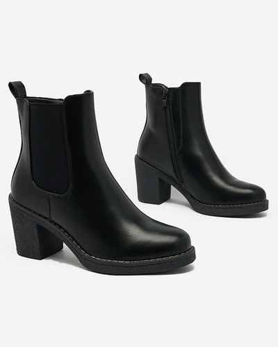 Royalfashion Черные женские сапоги на шпильке Bregianka из экокожи