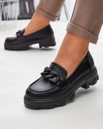 Женские мокасины черного цвета Aromg- Footwear