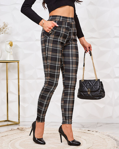 Royalfashion Утепленные клетчатые женские таггинсы