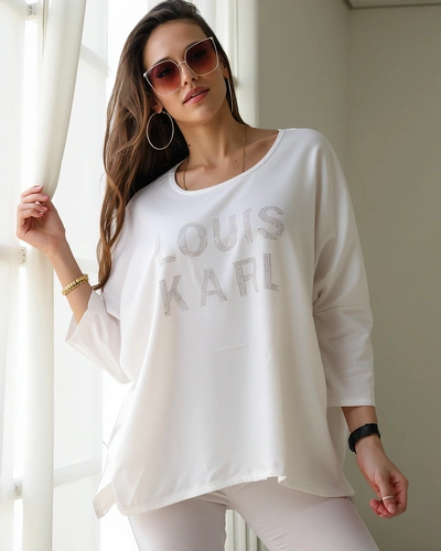 Блуза Royalfashion для женщин из вискозы с блестящими надписями