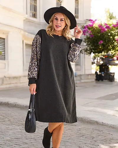 Royalfashion Moteriškas audinys su dekoratyvinėmis rankovėmis DIDELIS DYZIS