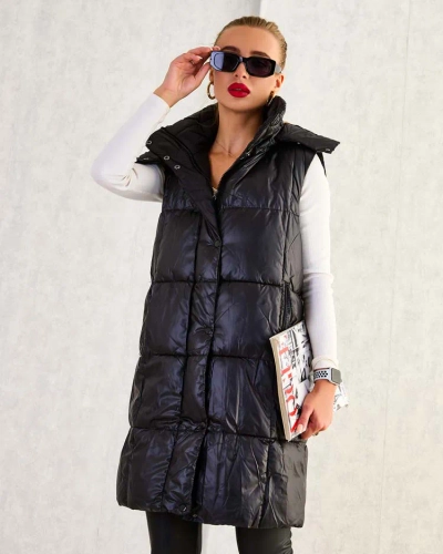 Royalfashion Длинный женский жилет с отстрочкой