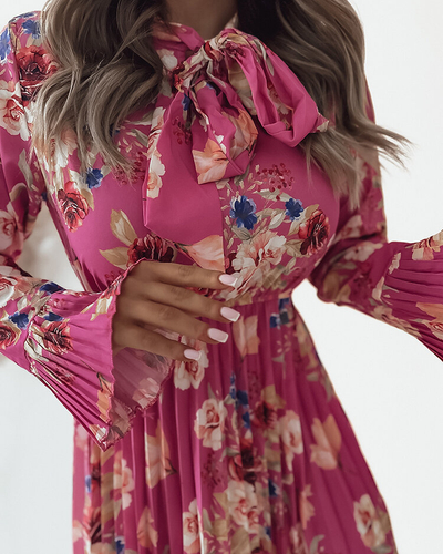 Royalfashion Moteriška gėlėta mini suknelė