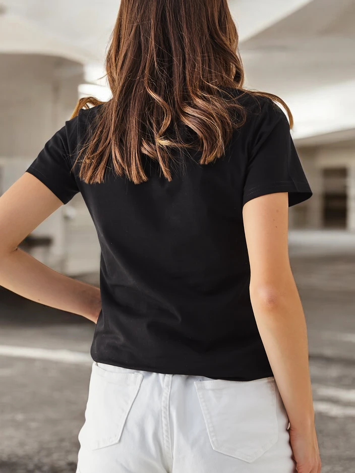 Royalfashion Moteriška medvilninė marškinėliai Su kiškiu 'Būk realus'