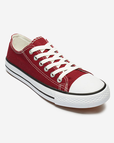 Bordowe trampki sznurowane Noenoes - Obuwie