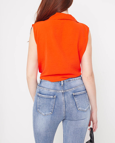 Orange crop top palaidinė susegama sagomis - Drabužiai