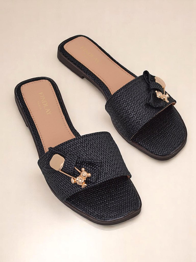 Royalfashion moteriškos šiaudinės šlepetės Sandalai Aurelia