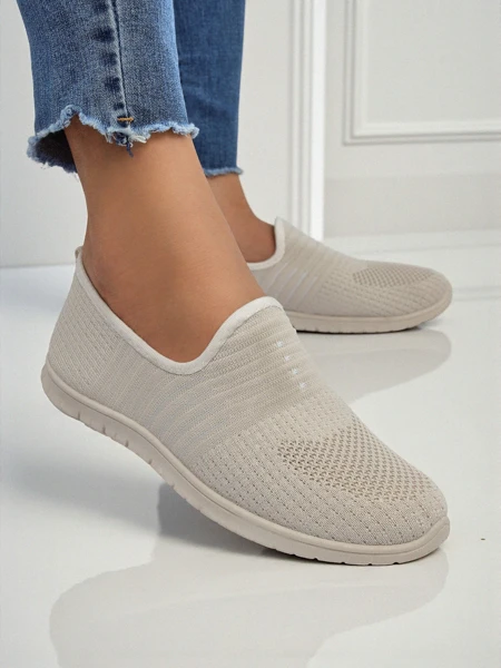 Callista Beige Women's Moccasins Made of Breathable Fabric Spring Summer