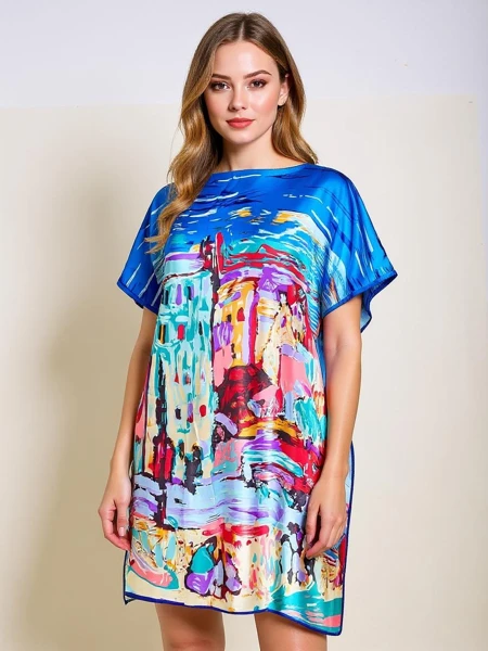 Платье парео Demetria Royalfashion – многоцветное, универсальное, до колена