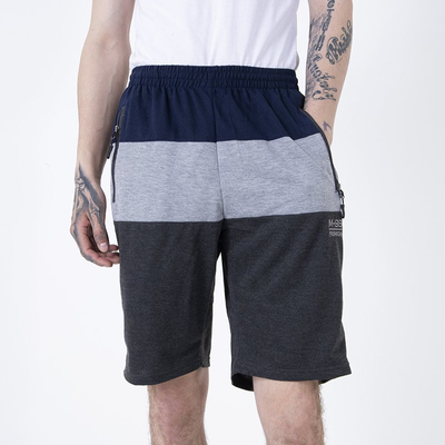 Темно-серые мужские шорты в полоску