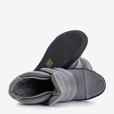 Серые женские кроссовки на скрытой танкетке Agunda