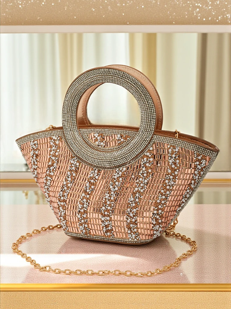 Маленькая женская сумочка с цирконами Sparkle Queen