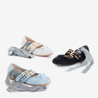 Blue Tied Ballerinas Ballen - Обувь