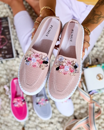 Royalfashion Rausvi puošnūs moteriški pusbačiai Enweta