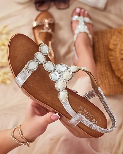 Royalfashion Moteriški sandalai su cirkoniais Obrina