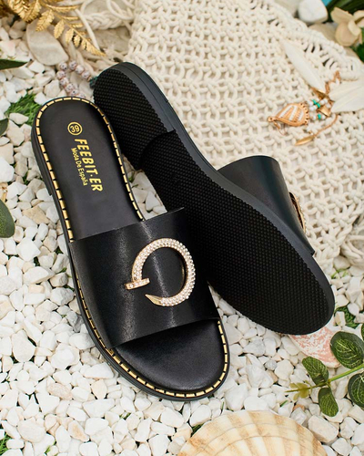 Royalfashion Женские шлепанцы на плоской подошве Omerta