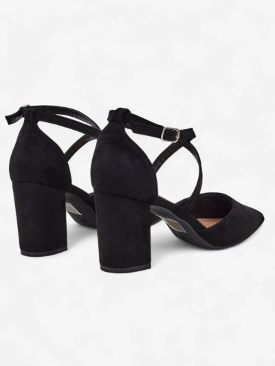 Royalfashion moteriški ekozomšiniai aukštakulniai bateliai su Kanastru dirželiais