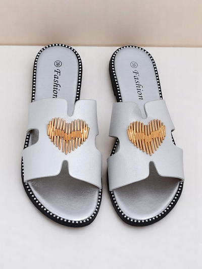 Royalfashion Women's Heart Chic Flat Slippers