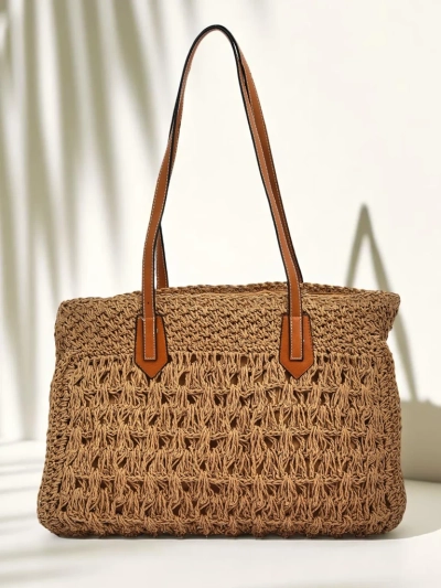 Royalfashion Большая соломенная женская сумка Coco Breeze