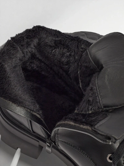 Eko skórzane sznurowane botki damskie Nomelira