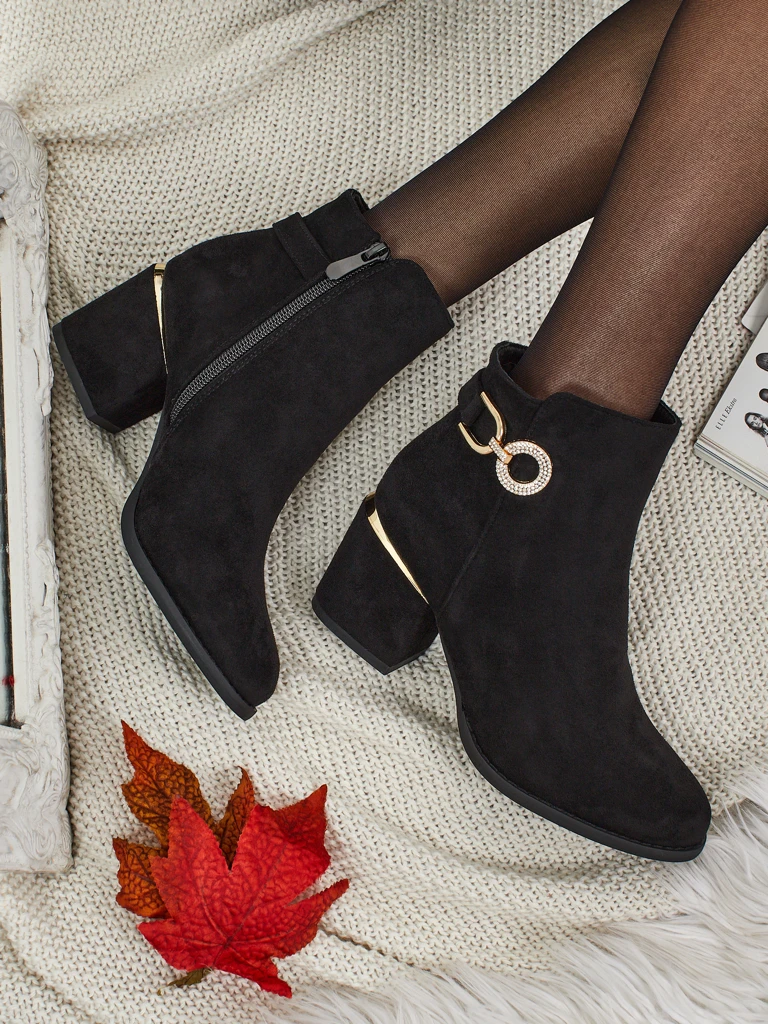 Moteriški eko zomšiniai aulinukai su storu kulnu Talrima