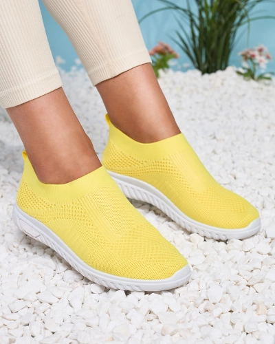 Желтые женские тканевые спортивные туфли-слипы Gilissa - Обувь