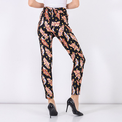 Черные женские штаны с принтом