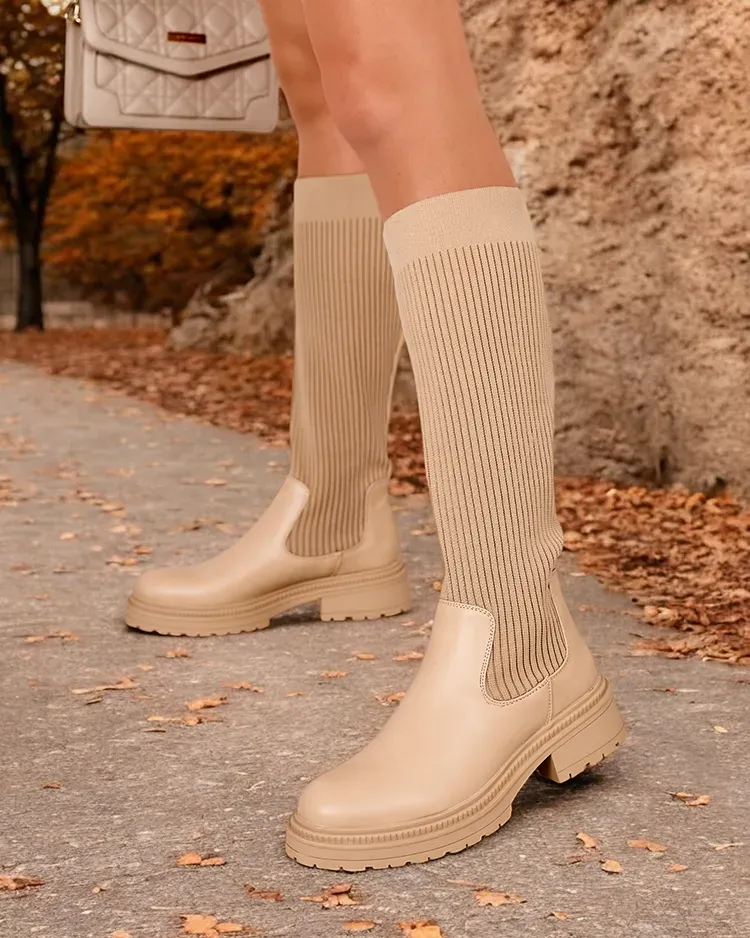 Royalfashion Женские сапоги-слипы до колена Gaska