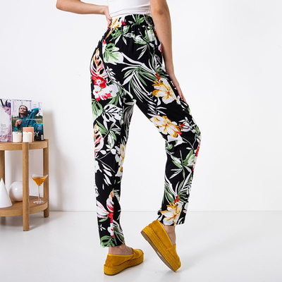 Черные женские брюки с принтом