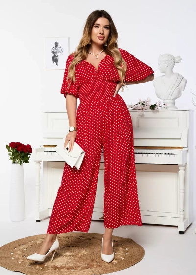 Красный длинный женский гороховый костюм - Одежда