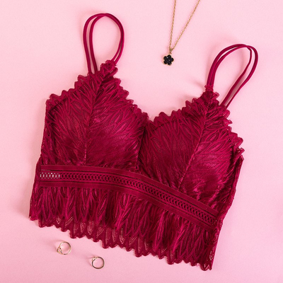 Burgundiškos nėrinių braletės liemenėlė - Apatinis trikotažas