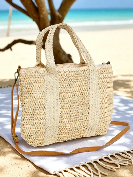 Royalfashion Didelė Šiaudinė Moteriška Rankinė Bella Paglia