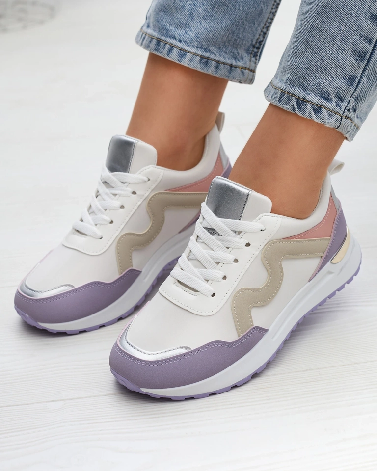 Фиолетовые женские спортивные туфли с разноцветными вставками Kiari - Обувь