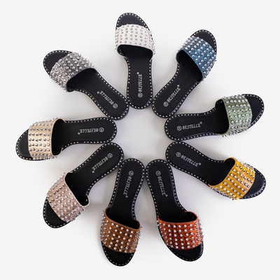 Зеленые женские шлепанцы с шипами Maurella