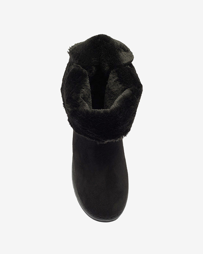 OUTLET Черные женские сапоги a'la Сапоги-снежки с бантами Massap- Footwear