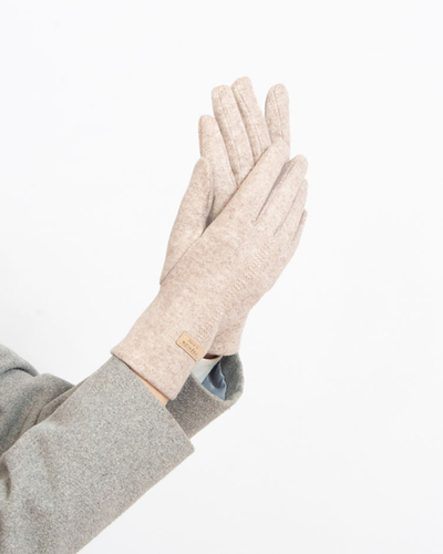 "Royalfashion" Smėlio spalvos medžiaginės moteriškos pirštinės