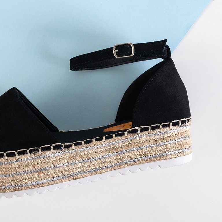 Черные женские эспадрильи на платформе Indira