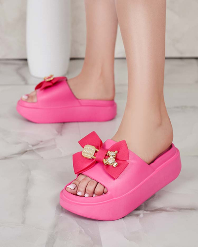 Royalfashion Женские резиновые шлепанцы с декоративным бантом Apis