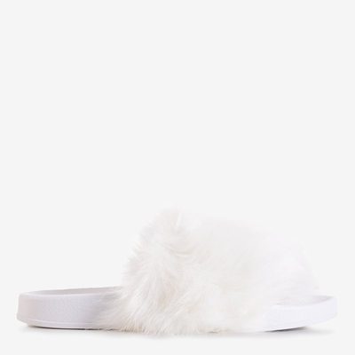 Белые женские шлепанцы с мехом Danita