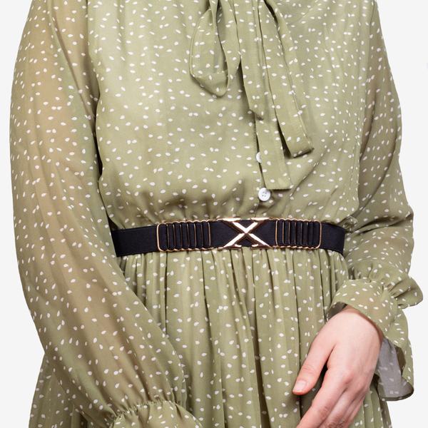 Moteriškas juodas elastinis juosmens užsegimas nugaros užsegimas – aksesuarai