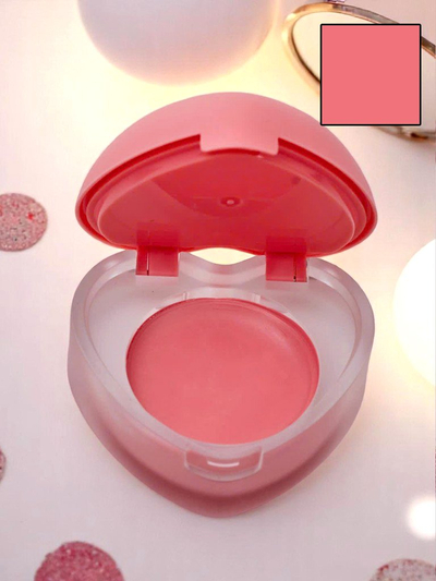 2-in-1 lūpų dažai ir skaistalai širdelės formos indelyje Persikinė Rožė