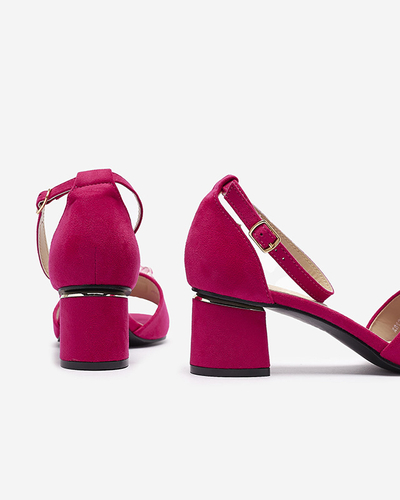 Фуксия женские сандалии на заднике с декоративными кристаллами Cerosso- Footwear