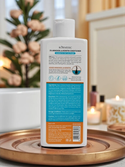 Šampūnas su Minoksidiliu 5% ir Keratinu – stiprina, stimuliuoja augimą ir mažina slinkimą