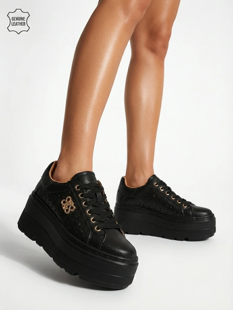 Ажурные спортивные женские кроссовки из натуральной кожи Atelle