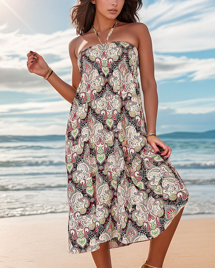 Royalfashion Moteriška midi suknelė su raštu