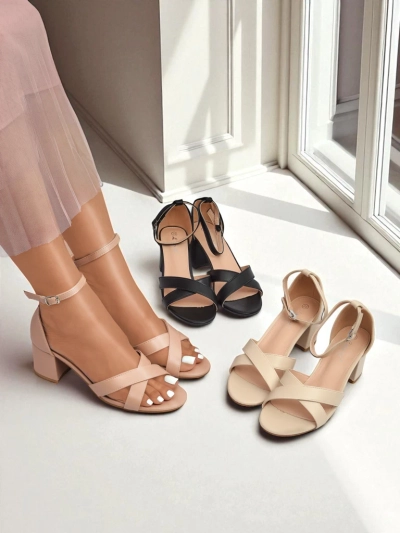 Royalfashion Женские босоножки на низком устойчивом каблуке Eleganza Strap