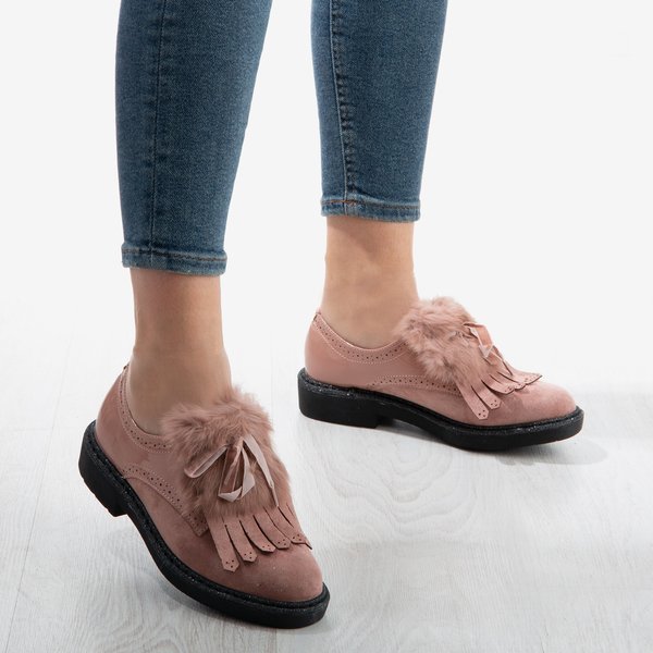 Розовые женские туфли с мехом Missuri - Обувь